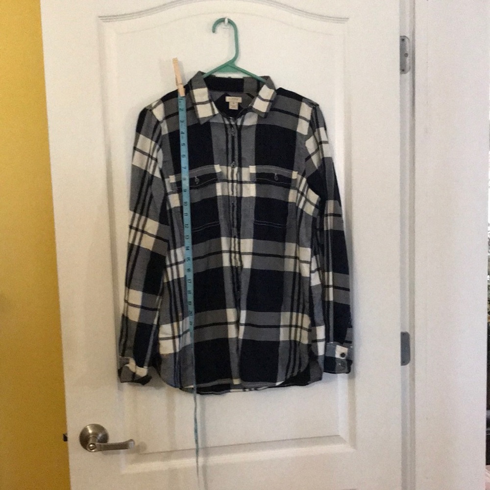 J Crew flannel shirt.